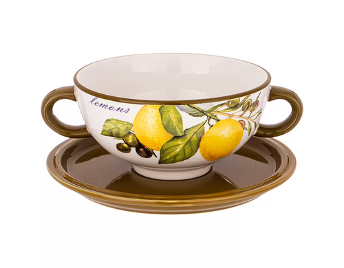 Бульонница Agness Лемон три разноцветный 19 см, 520 мл