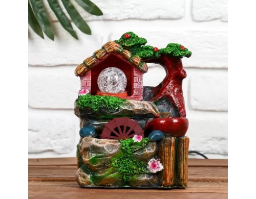 Фонтан Домик в лесу 11x14x18 см (с подсветкой)