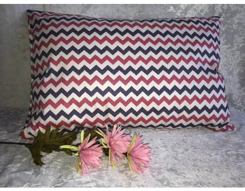 Наволочка Станка, рисунок зигзаг, синий, красный, белый, 40x60 см