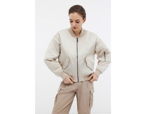 Бомбер женский Baon B0324048 бежевый L