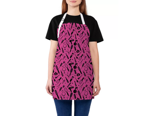 Фартук женский JoyArty для готовки "Атрибуты парикмахера", универсальный размер