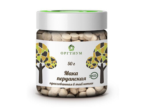 Мака перуанская Оргитум прессованная в таблетках био 50  г