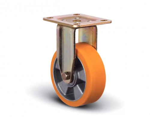 MFK-TORG Колесо полиуретановое диск алюминий неповоротное 100 мм ED02-ABP-100 ED02-ABP-100