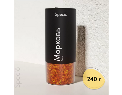 Морковь Specio сушеная, резанная натуральная кусочки, 240 г