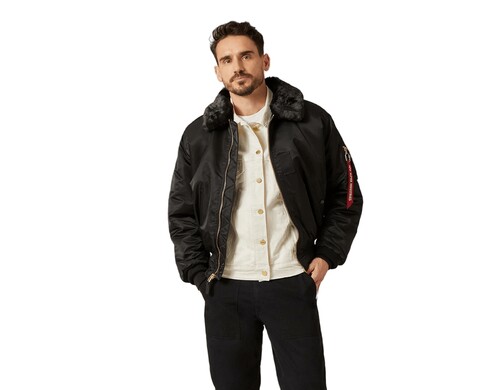 Бомбер мужской Alpha Industries B-15 черный 3XL