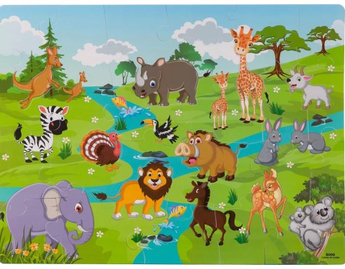 Bondibon Пазл коврик дикие животные с фигурками вкладышами Bondibon ВВ2822