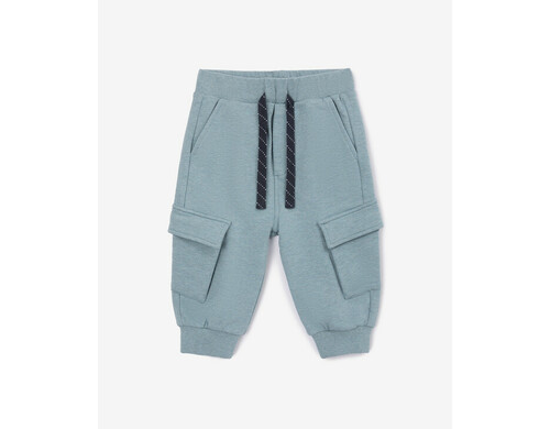 Брюки с карго-карманами трикотажные голубые для мальчика Gulliver, 86-52, 22444BBC5601
