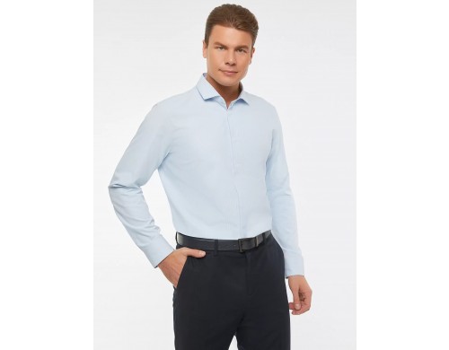 Рубашка мужская oodji 3B110017M-7 голубая 2XL