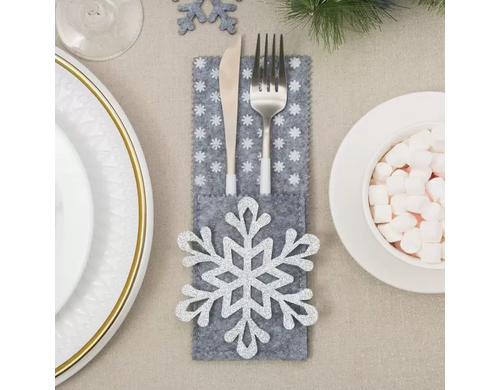 Доляна Набор конвертов для столовых приборов Доляна "Снежинка" - 4 шт.