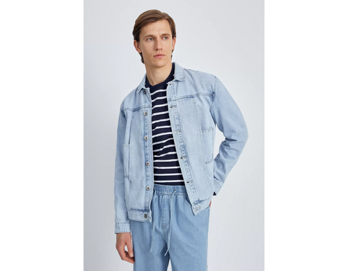 Джинсовая куртка мужская Finn Flare FSE25002 голубая XL