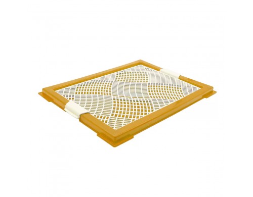 Туалет для собак ZooOne Мини с сеткой, коричневый, 46х32х2 см