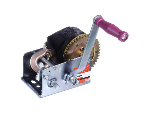 ЕРМАК Лебедка ручная шестеренчатая TRT 1201S (трос - ремень) 900кг, длина троса 10м