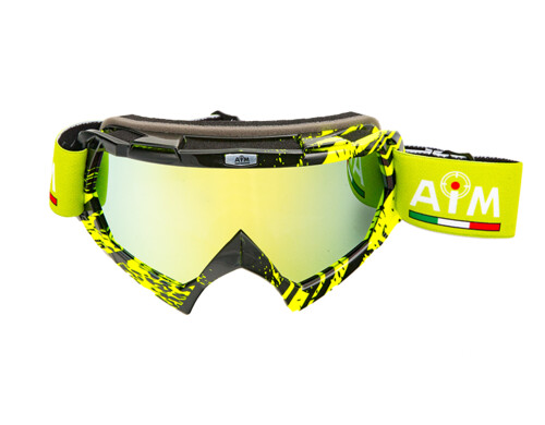 Очки кроссовые AiM (PRO) 157-600 Black-Yellow Glossy