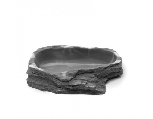 Кормушка-поилка для рептилий LUCKY REPTILE Granite, серая, 23 х 20 х 5 см