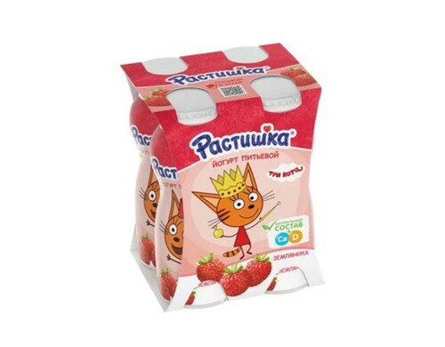 Йогурт Растишка питьевой земляника 1,6% 90 г