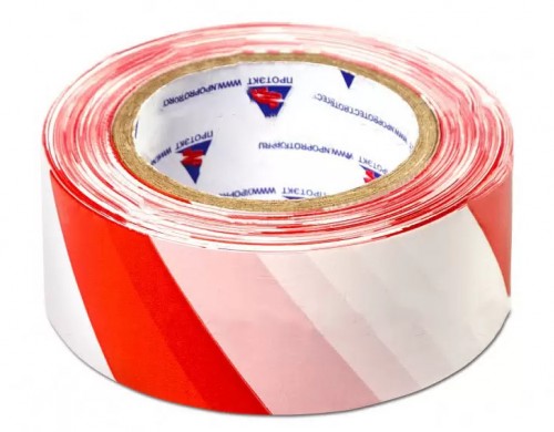 Лента сигнальная Л-35, ProTent ширина 5 см, длина 200 м, толщина 35 мкм, красно-белая
