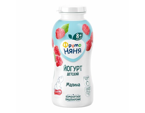 Йогурт фрутоняня питьевой бзмж с 8 мес малина жир. 2,5 % 200 г пл/б # прогресс россия