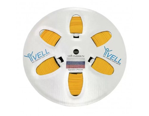 Профиль ПВХ Vell овальный AL-018 для маркировки проводов, d 1.3 - 1.8 мм, 200м, желтый