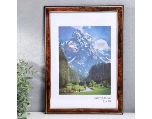 Фоторамка пластик "Офис 2" 21х30 см, карельская берёза