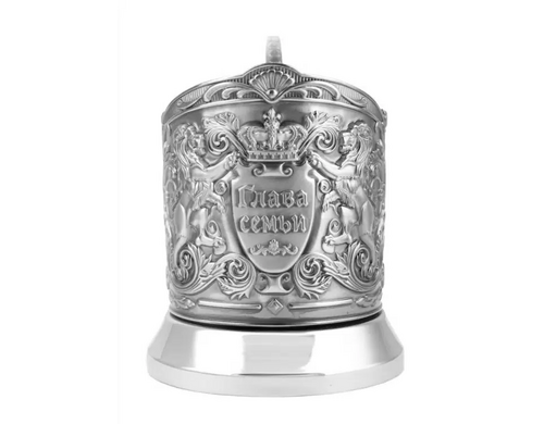 Подстаканник Глава семьи подарочный никелированный