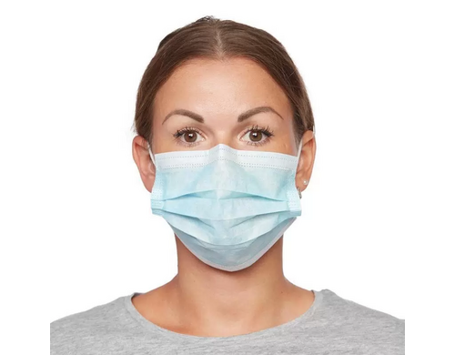 Маска одноразовая защитная медицинская ЭКОНОМ, СМС 3-х слойн (50 шт/уп)