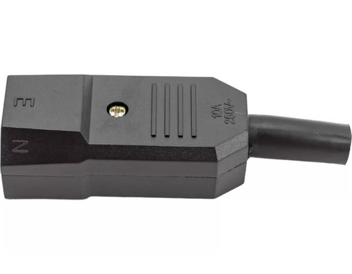 Сетевая вилка Pro Legend 3 PIN пластик на кабель 250V 10A, PL2298