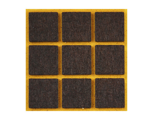 Подпятники фетровые FIXBERG самоклеящиеся 25х25 мм коричневые 9 шт