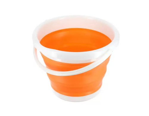Ведро складное силиконовое круглое 5 литров оранжевое