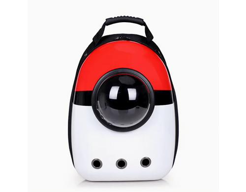 Рюкзак-переноска EGP для животных с иллюминатором, красно-белый, пластик, ПВХ, 31х23х45 см