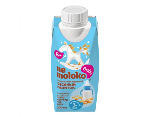 Напиток овсяный Nemoloko детский для детей старше 8 мес. 3,2%, 200 мл