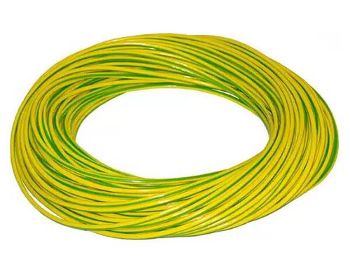 Провод электрический ПуГВ 1х1.5 мм2 Зелено-Желтый 50м, кабель силовой, медь