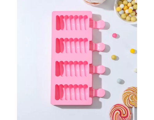 Доляна Форма для мороженого «Моника», 19,5x11 см, 4 ячейки (6,7x3,2 см), цвет МИКС