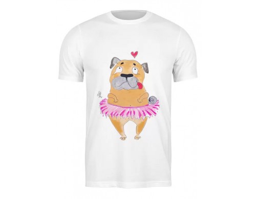 Футболка мужская Printio Мопс в юбке 657221 белая M