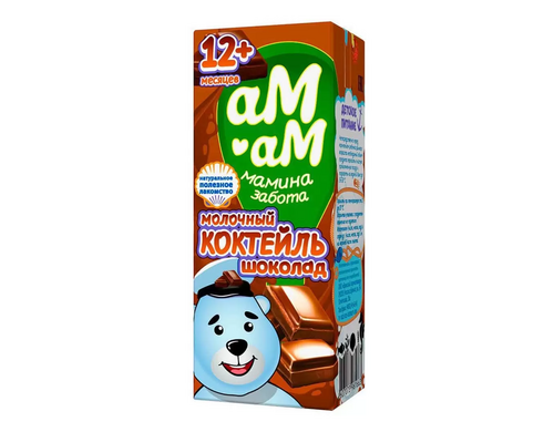 Бзмж мол.коктейль ам-ам с шоколадом 2,5% т/п 205г