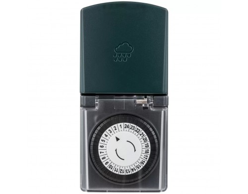 Таймер механический, суточный, влагозащищенный с крышкой, 16А/3600Вт, 25804 9, duwi