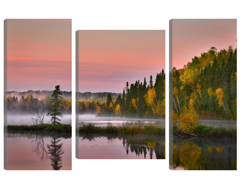 Модульная картина Осень. В спальню, гостиную, зал. PR-524 (84x70см). Натуральный холст