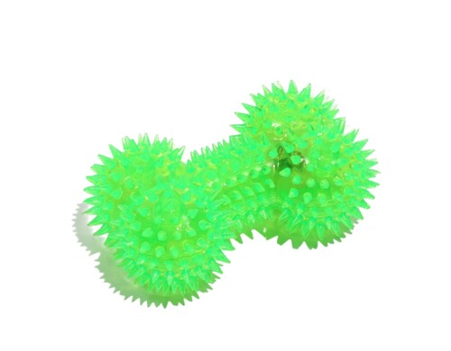 Игрушка для собак Светящаяся кость, TPR, 10,5 см, зелёная