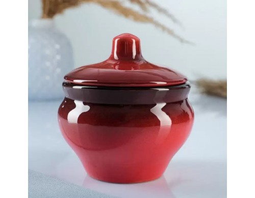 Горшок для запекания Борисовская керамика Мечта хозяйки красный 350мл