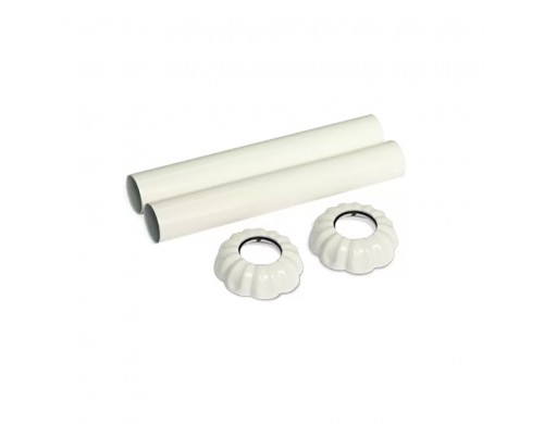 Комплект декоративных трубок SR Rubinetterie "ретро", 160xD 18-20-1/2" цвет белый