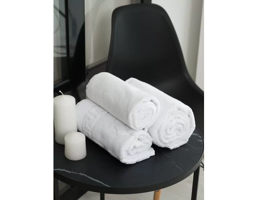 Полотенца махровые PandaHug Cozy белые 140х70, 9050 пл. 450 гр м2 и 5070 полотенце для ног