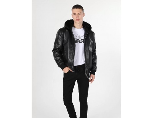 Кожаная куртка мужская Colin's CL1060744_Q1.V1 черная XL