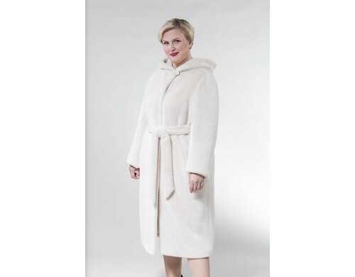 Шуба женская Тверская меховая 1474 Леди белая 56 RU