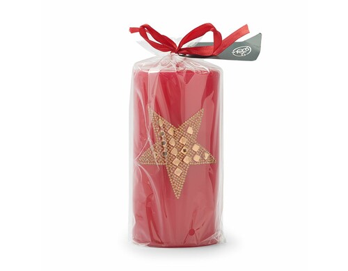 Свеча со звездой Future International 19,5 см красная