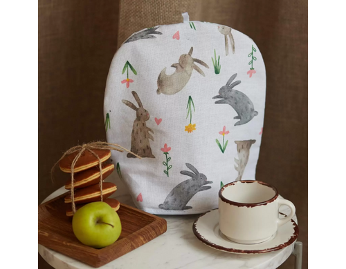 Грелка на чайник Доляна Fluffy bunnies 28х28 , 100% хл, 164г/м2