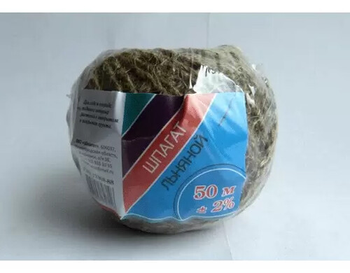Шпагат льняной 50м клубочек 1/30