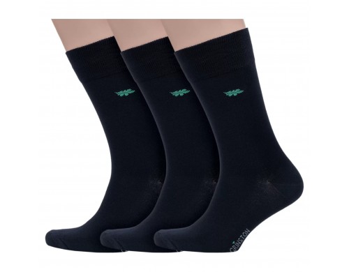 Комплект носков мужских Grinston socks 3-15D11 черных 25
