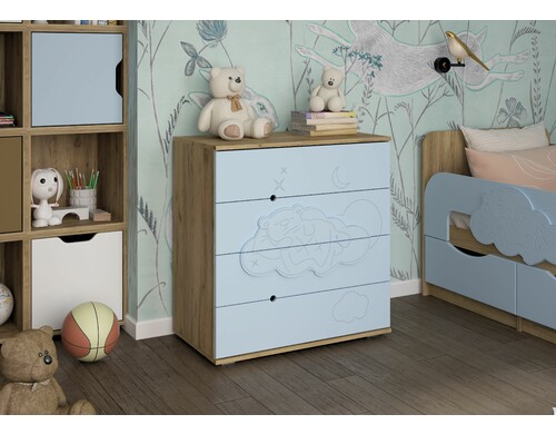 Комод Вся мебель Мишка на облаке Дуб Крафт золотой Ниагара софт