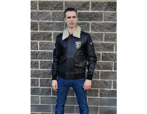 Кожаная куртка мужская Ochnik Пилот черная 48-50 RU