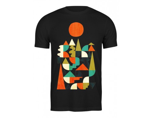 Футболка мужская Printio Геометрический пейзаж черная L