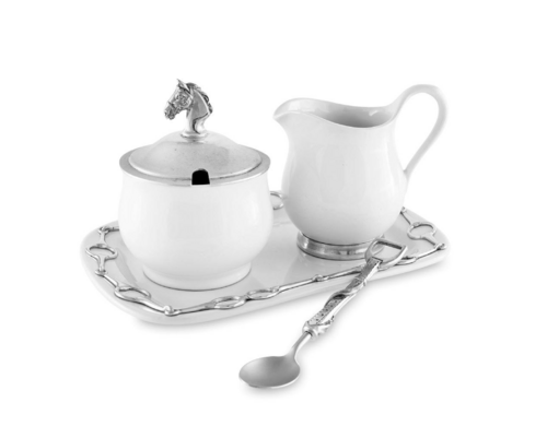 Молочник и сахарница Vagabond House Скачки с подносом и ложкой 31х20 см